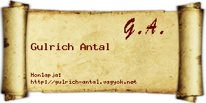 Gulrich Antal névjegykártya
